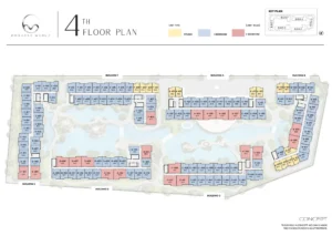 Architectural basement floor plan layout for Embassy World Jomtien showing underground parking bays, EV charging stations, and wellness facility zones including Bungee Gym, Thermal Galaxy, Hydro Therapy, and Aqua Cinema.